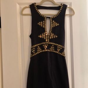 Free people xs charcoal embellished mini dress